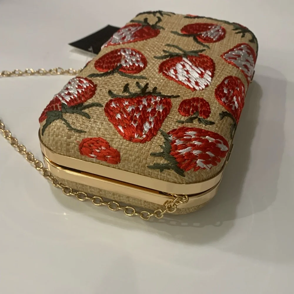 D’margeaux Strawberry Embroidery  ,clutch Handbag. - Picture 4 of 9